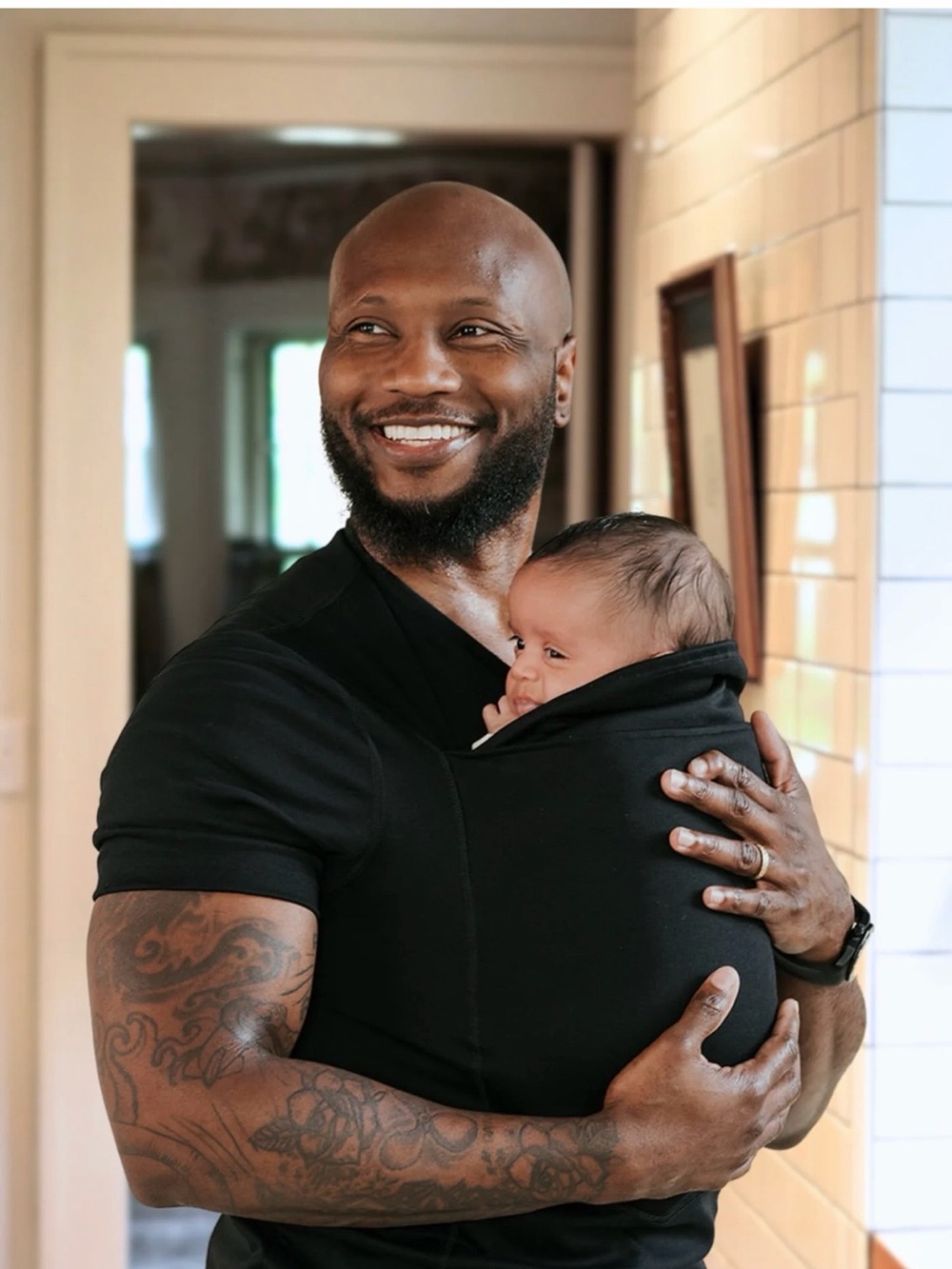 Lalabu Men's Black dad shirt